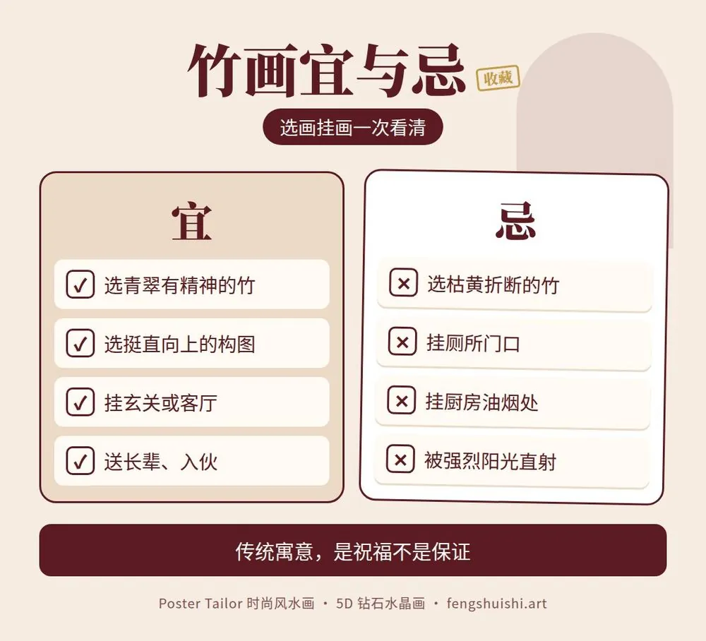 竹子画风水 选画挂画宜忌清单 竹画玄关 青翠竹子 节节高升