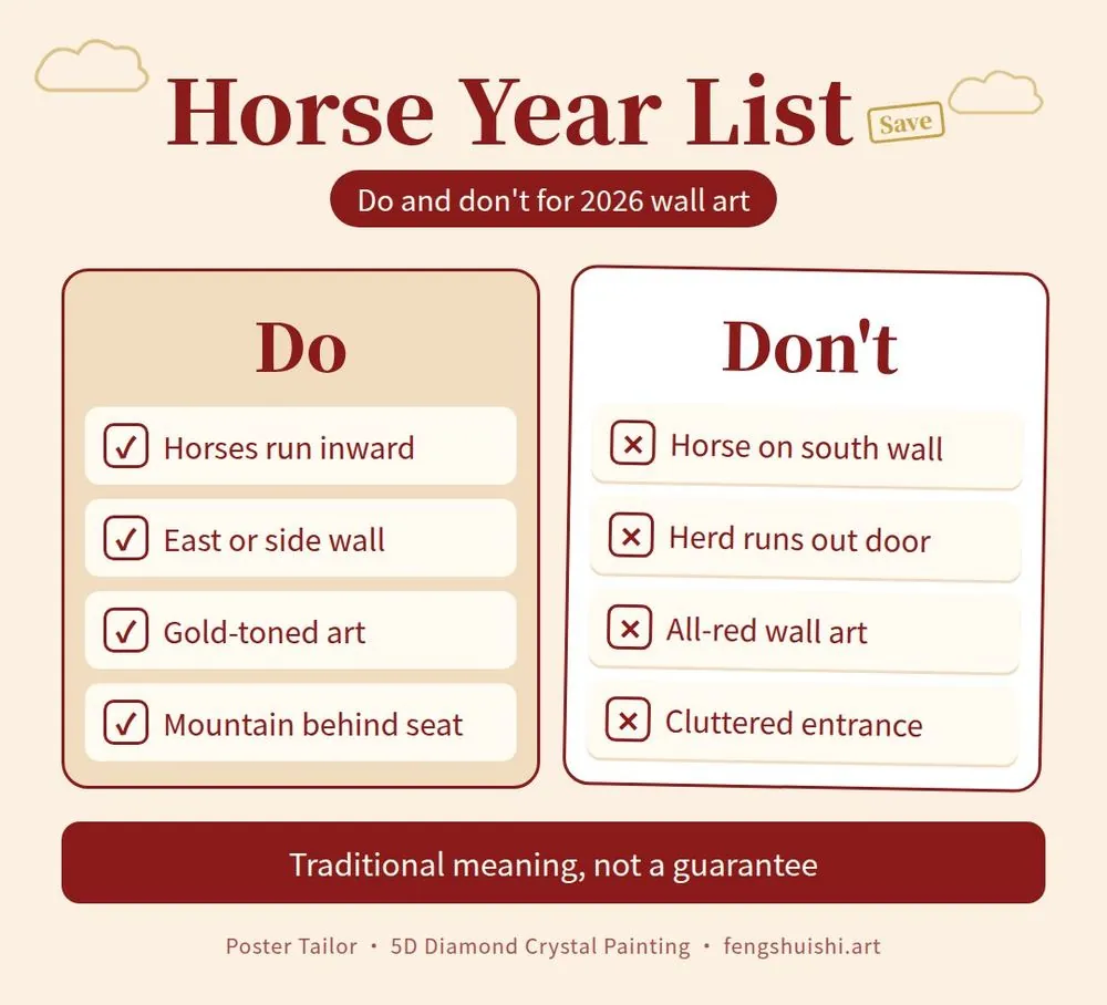 2026 year of the horse feng shui checklist: do and don't for horse year decor in Malaysian homes and offices